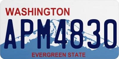 WA license plate APM4830