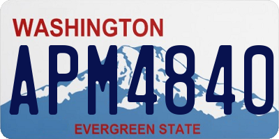 WA license plate APM4840