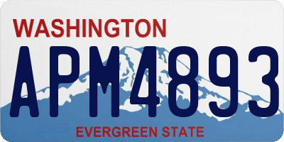 WA license plate APM4893