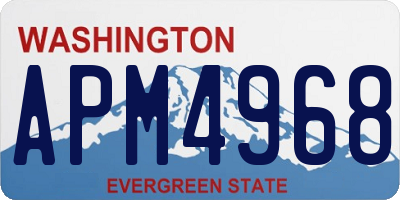WA license plate APM4968