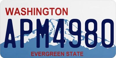 WA license plate APM4980