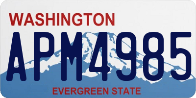 WA license plate APM4985