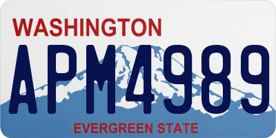 WA license plate APM4989
