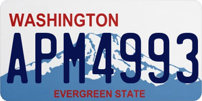WA license plate APM4993