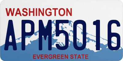 WA license plate APM5016