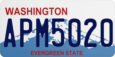 WA license plate APM5020