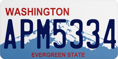 WA license plate APM5334