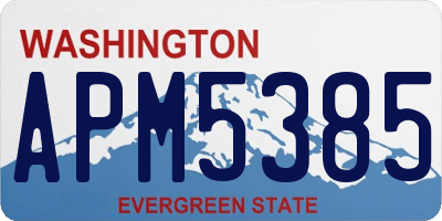 WA license plate APM5385