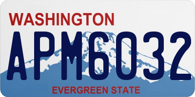 WA license plate APM6032