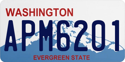 WA license plate APM6201