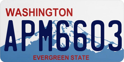 WA license plate APM6603