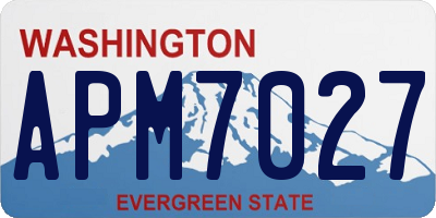 WA license plate APM7027