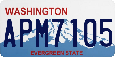 WA license plate APM7105