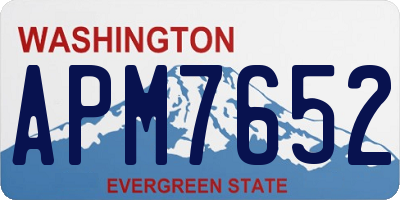 WA license plate APM7652