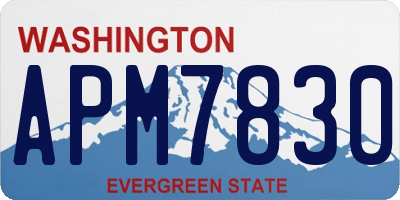 WA license plate APM7830