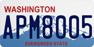 WA license plate APM8005
