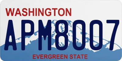 WA license plate APM8007