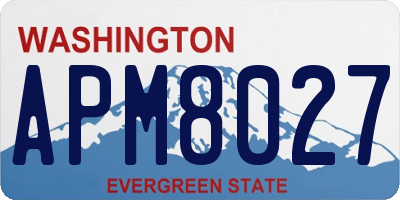 WA license plate APM8027