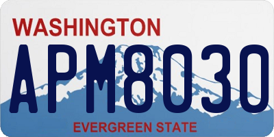 WA license plate APM8030