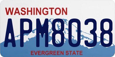 WA license plate APM8038