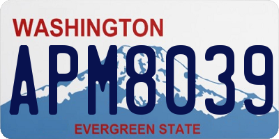 WA license plate APM8039