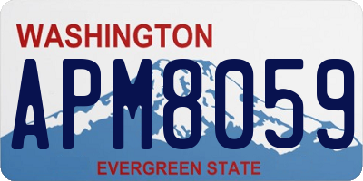 WA license plate APM8059