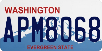 WA license plate APM8068