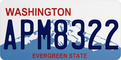 WA license plate APM8322