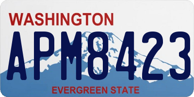 WA license plate APM8423