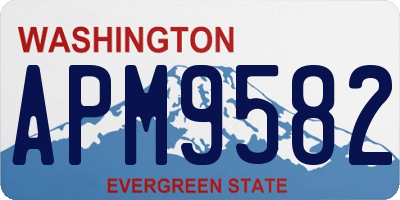WA license plate APM9582