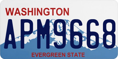 WA license plate APM9668