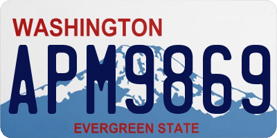 WA license plate APM9869