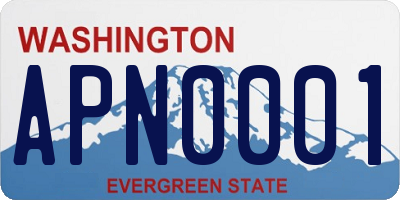 WA license plate APN0001
