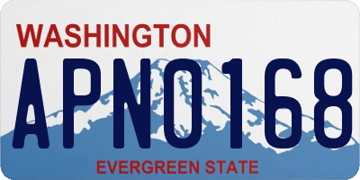 WA license plate APN0168
