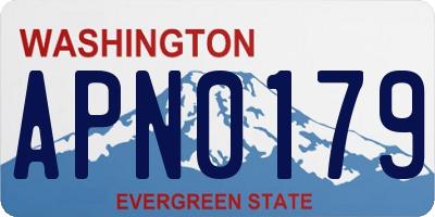 WA license plate APN0179