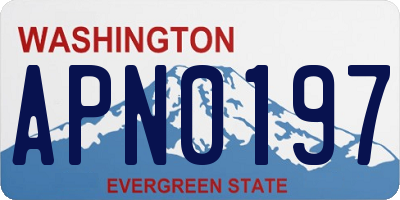 WA license plate APN0197