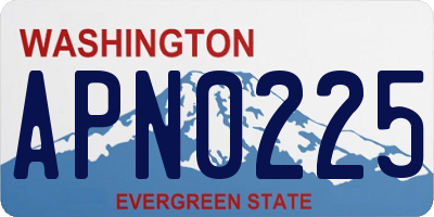 WA license plate APN0225