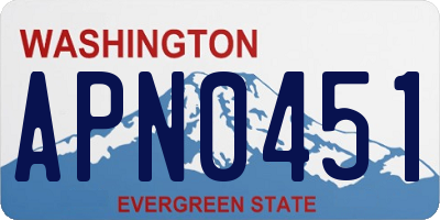 WA license plate APN0451