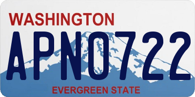 WA license plate APN0722