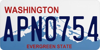 WA license plate APN0754