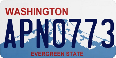 WA license plate APN0773
