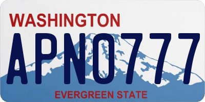 WA license plate APN0777