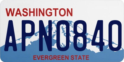 WA license plate APN0840