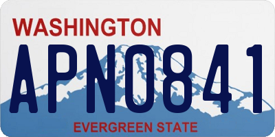 WA license plate APN0841