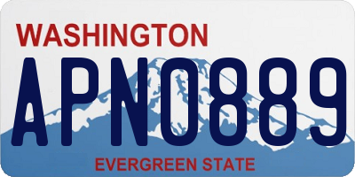 WA license plate APN0889