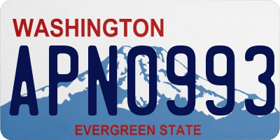 WA license plate APN0993