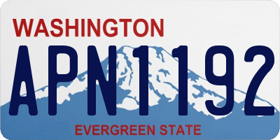 WA license plate APN1192