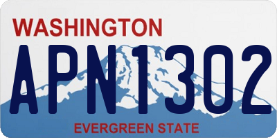 WA license plate APN1302
