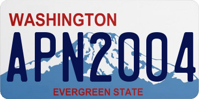 WA license plate APN2004