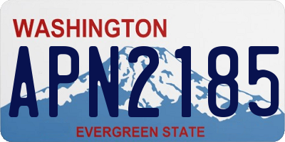WA license plate APN2185